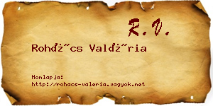 Rohács Valéria névjegykártya